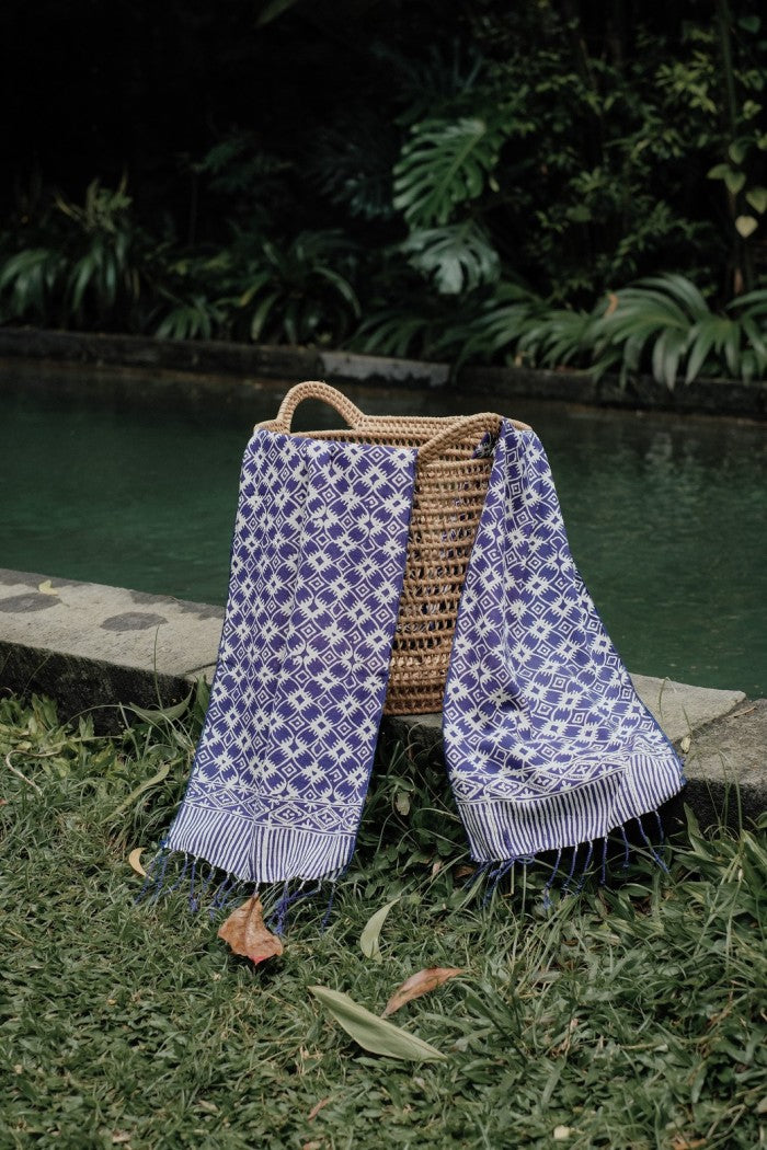 Scarf Batik TCC Kawung 4 Blue