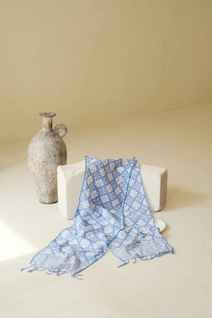 Scarf Batik TCB Kawung XO Blue