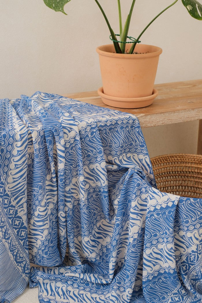 Selendang Batik TCB Parang 1 Blue - 80