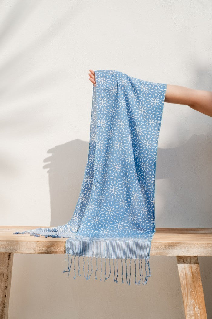 Scarf Batik TCB Kawung 2 Blue