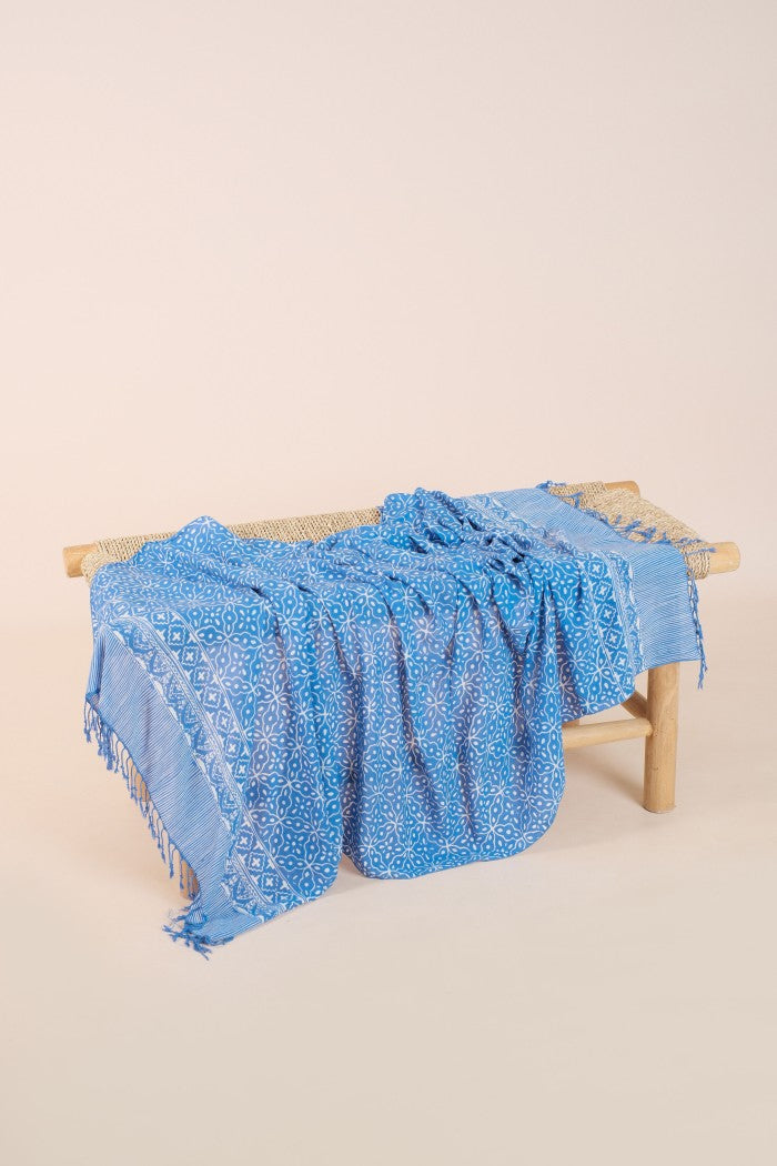 Selendang Batik TCB Kawung 2 Blue - 80