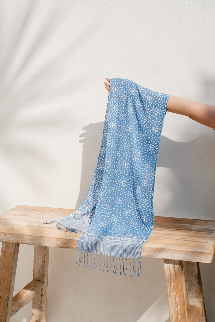 Scarf Batik TCB Kawung 2 Blue