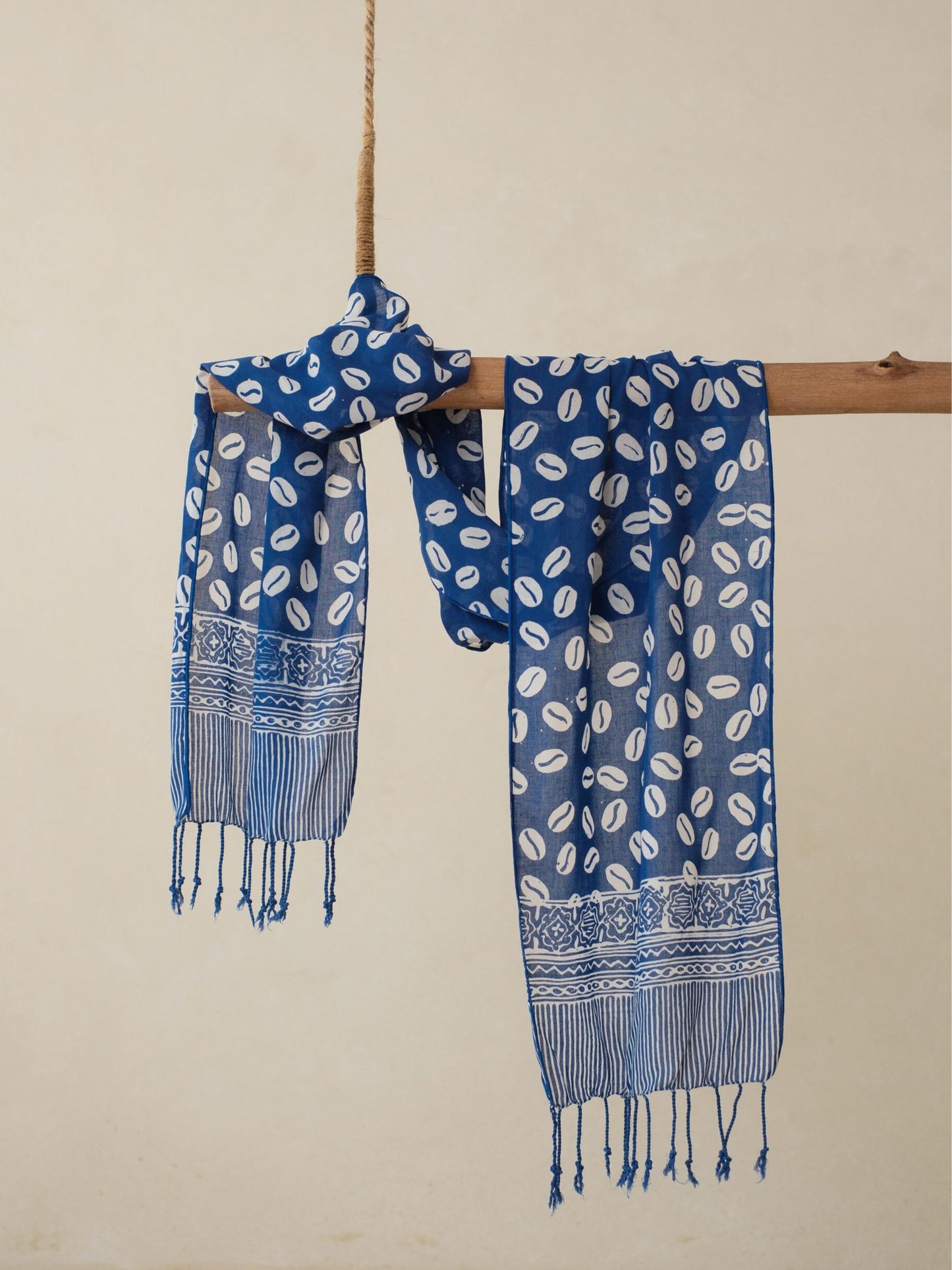 Batik Ratu - Scarf Batik Biji Kopi - Dark Blue