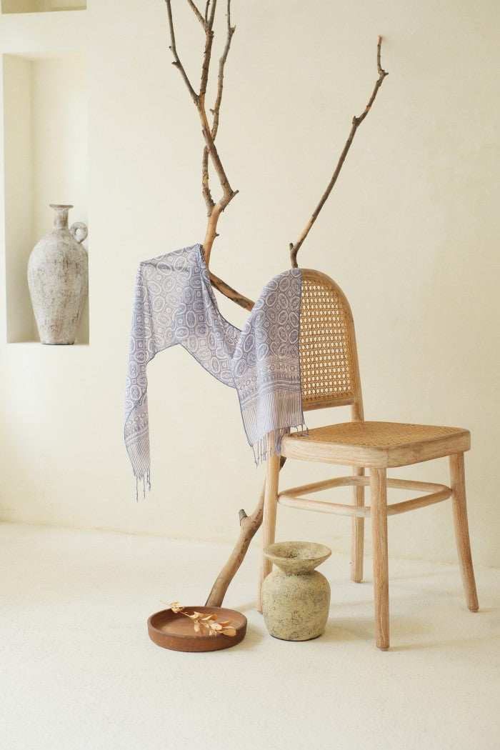 Scarf Batik TCGR Kawung Bunga Grey