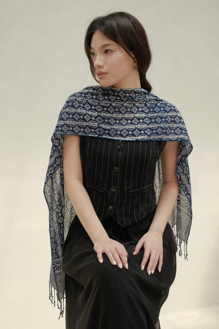 Scarf Batik Ceplok Wibowo - Blue