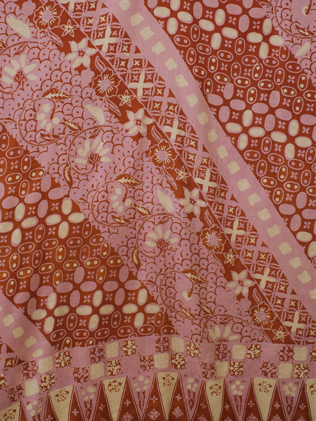 Selendang Sutra Batik Tulis - Kawung Sisik - Purple Brown