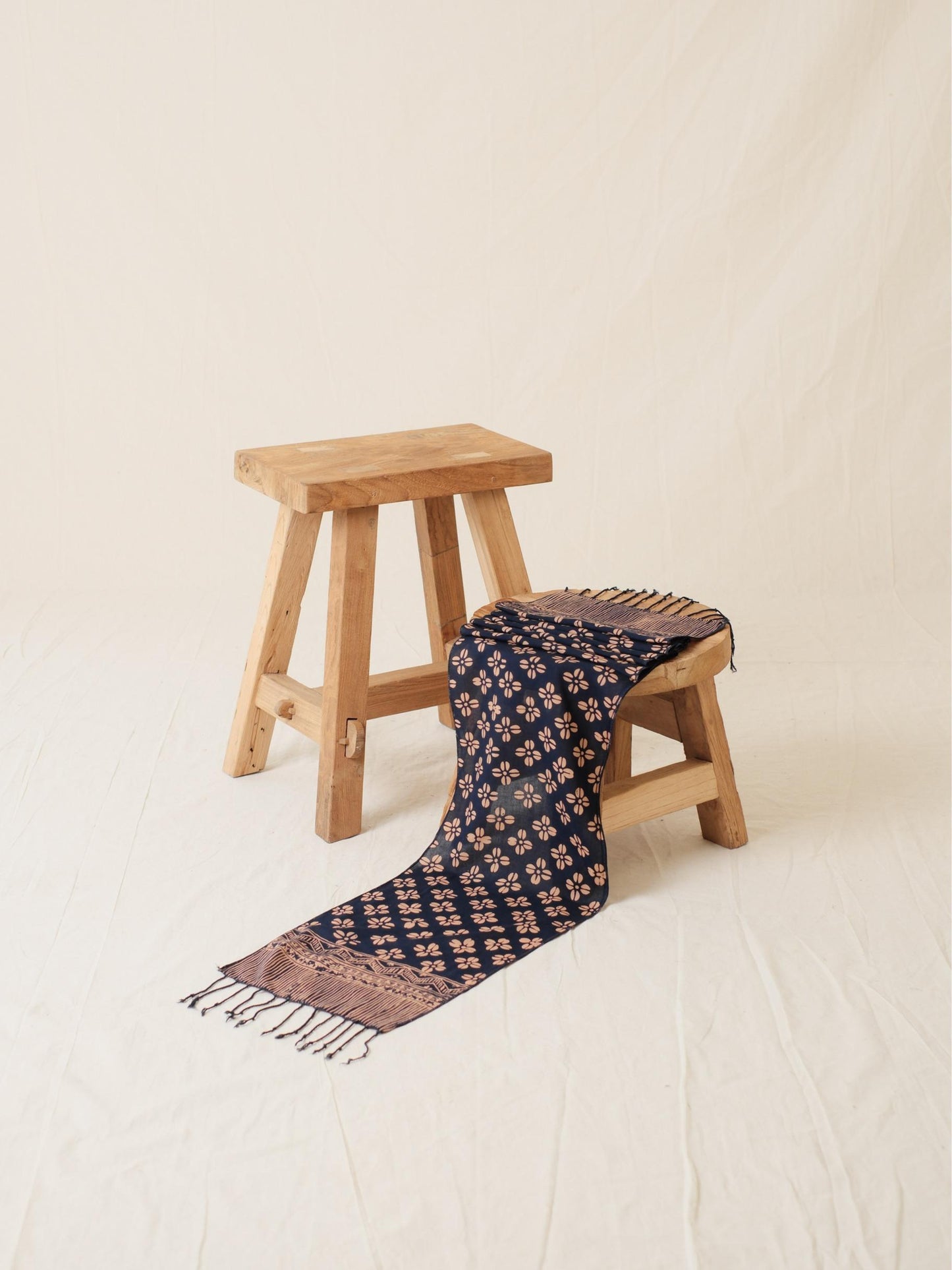 Scarf Batik Kopi Kawung - Dark Blue | DNC
