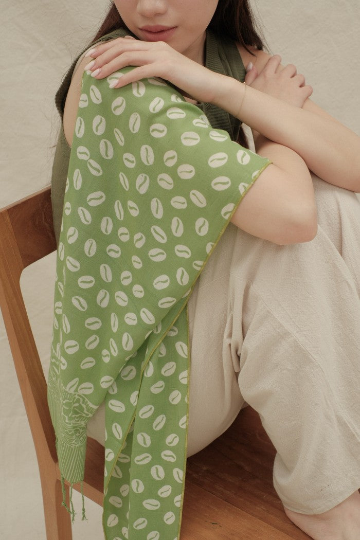 Scarf Batik Biji Kopi - Green