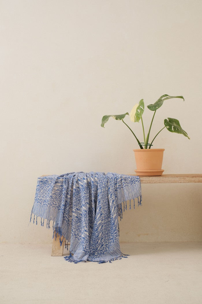 Selendang Batik TCB Parang Kawung Blue - 80