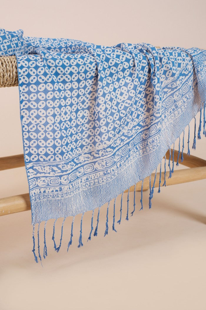 Selendang Batik TCB Kawung Sen Blue - 80