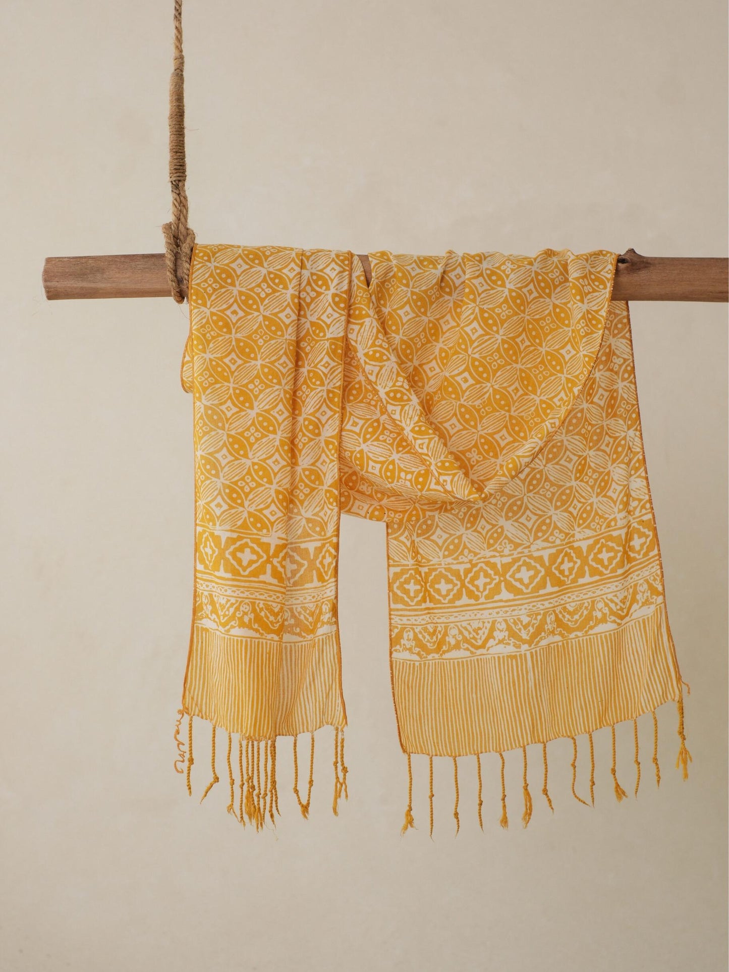 Batik Ratu - Scarf Batik TCK Kawung Bribil - Yellow