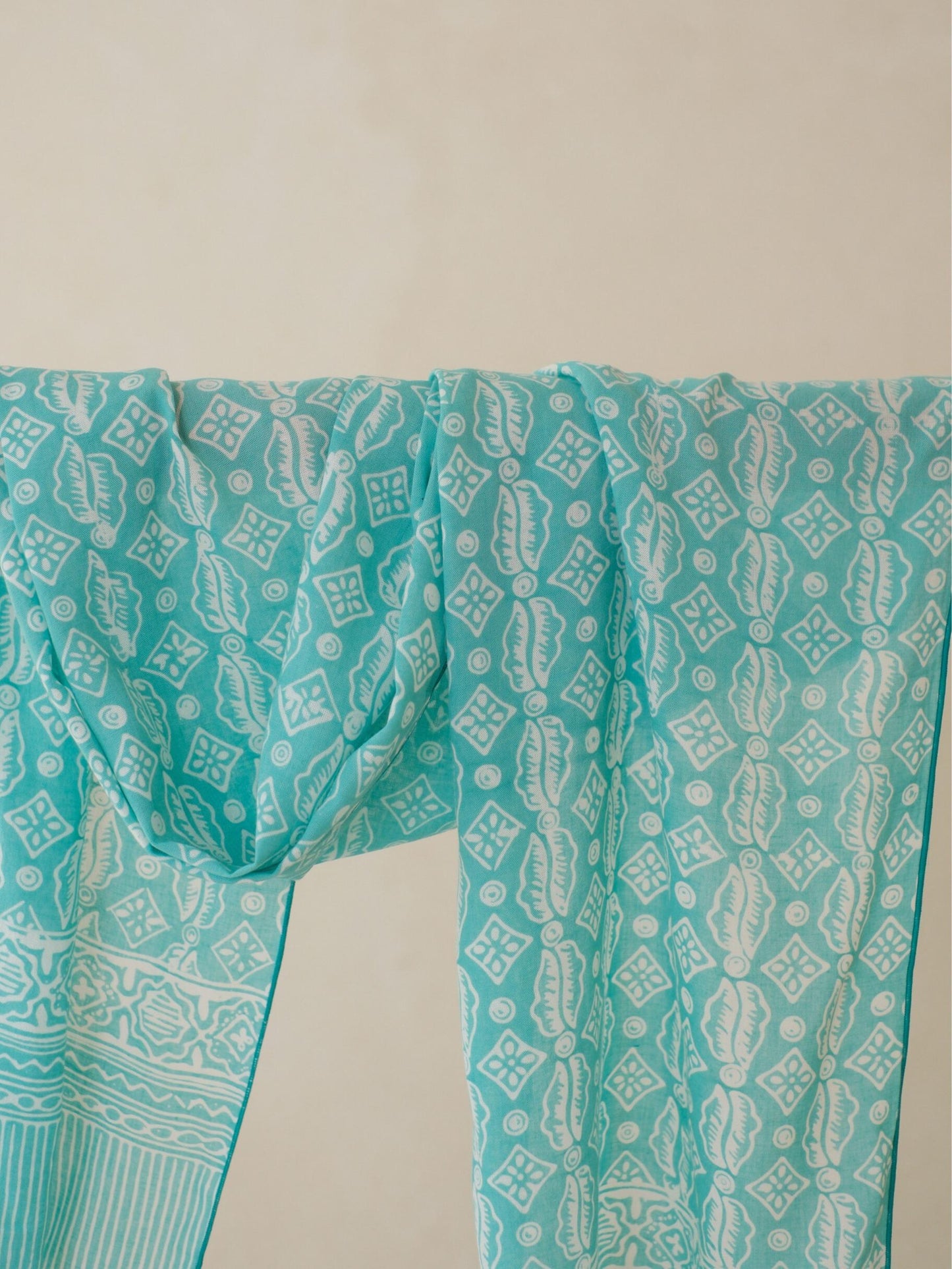 Batik Ratu - Scarf Batik Ceplok Wibowo - Toska