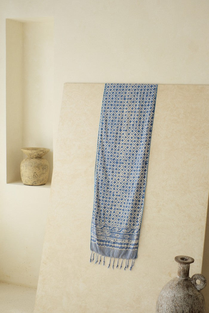 Scarf Batik TCB Kawung Sen Blue
