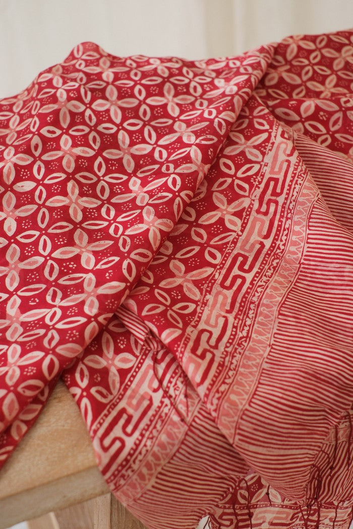 Selendang Sutra Batik - Kawung Mata - 90