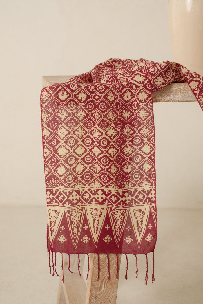 Scarf Batik Songket - Maroon | DNN