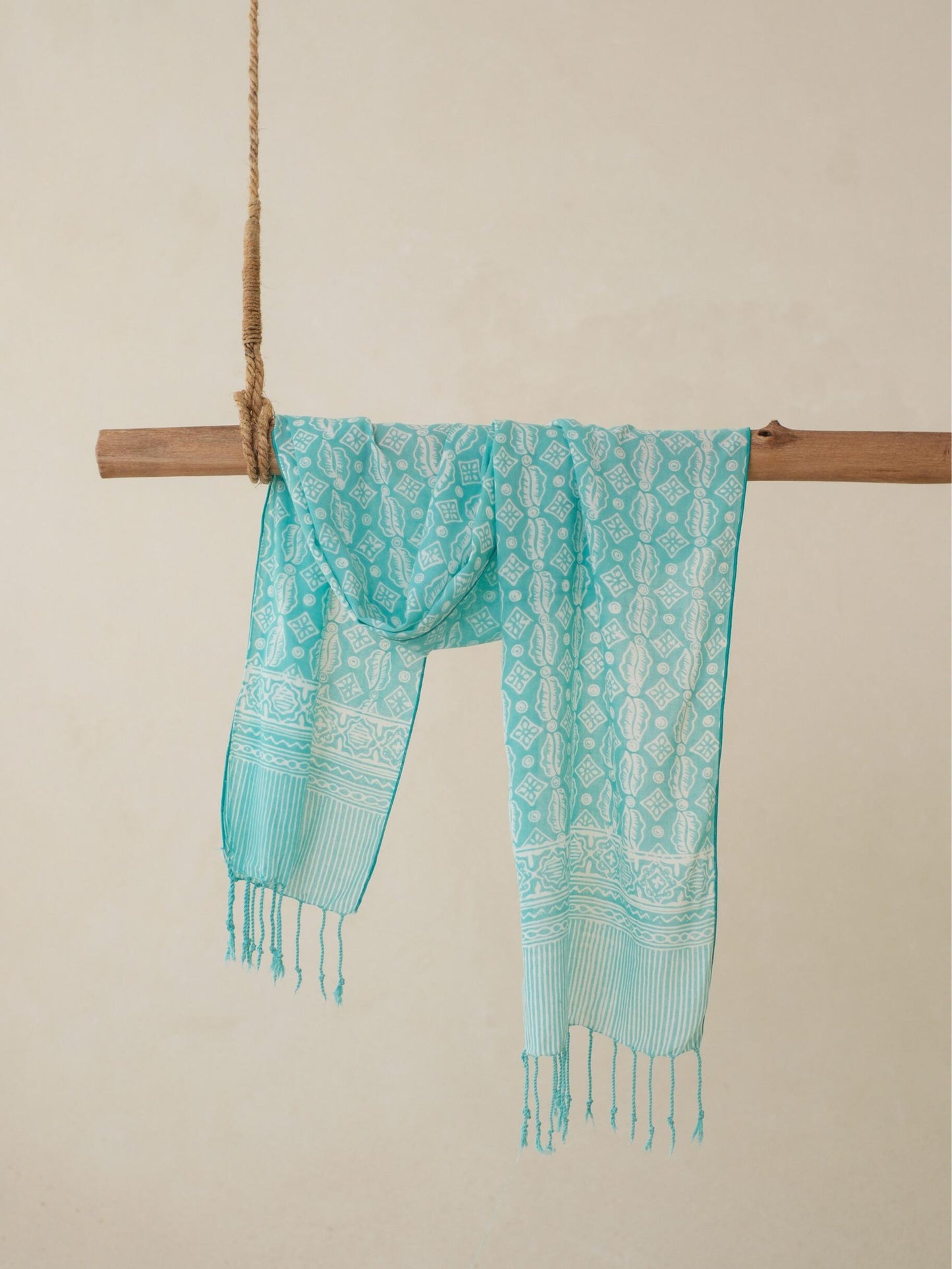 Batik Ratu - Scarf Batik Ceplok Wibowo - Toska