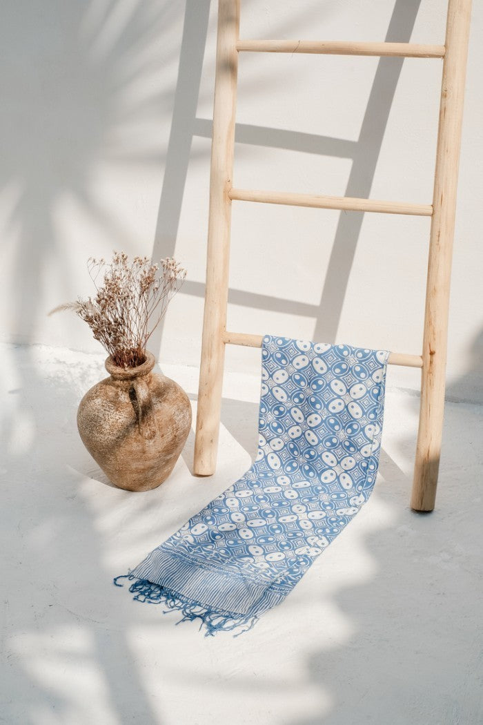 Scarf Batik TCB Kawung Blue