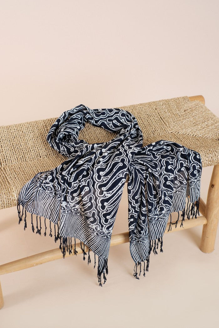 Selendang Batik TCE Parang 2 Black - 80