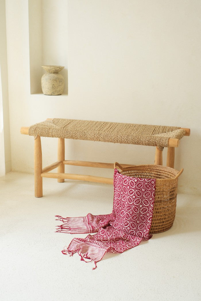 Scarf Batik TCN Kawung Bunga Maroon