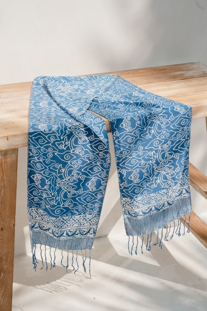 Scarf Batik TCB Mega Mendung Blue