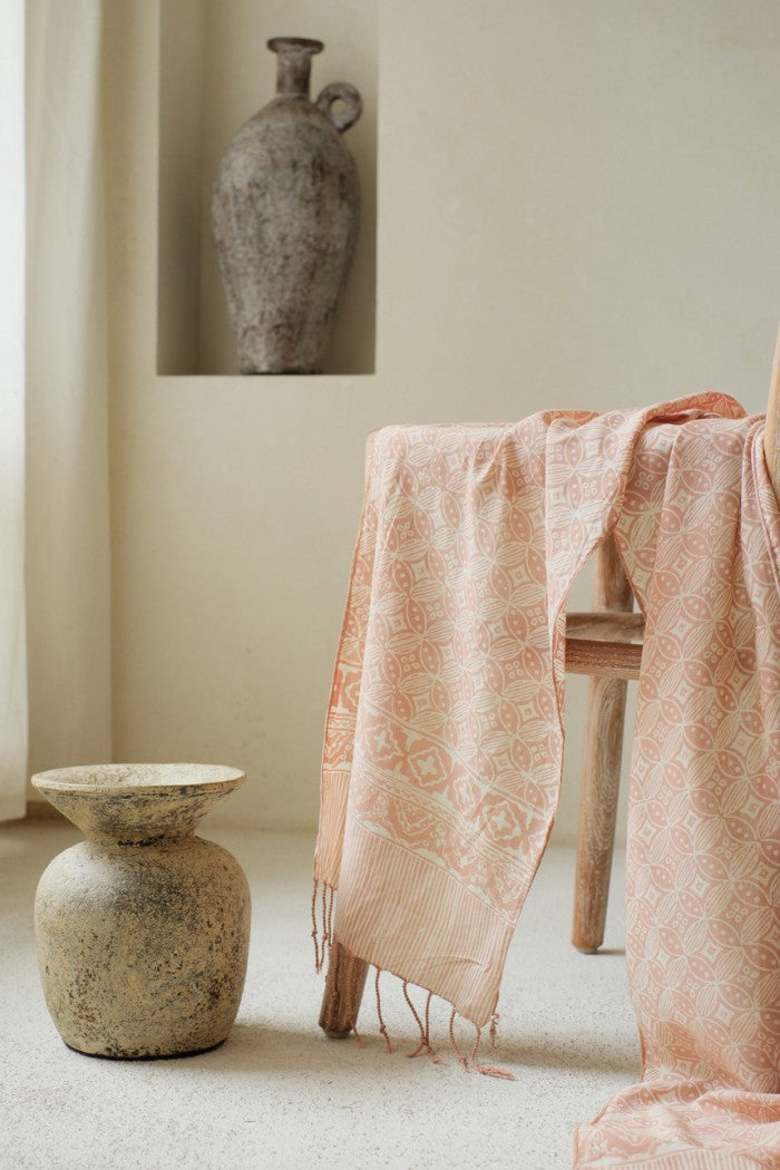 Scarf Batik TCL Kawung Bribil Cream