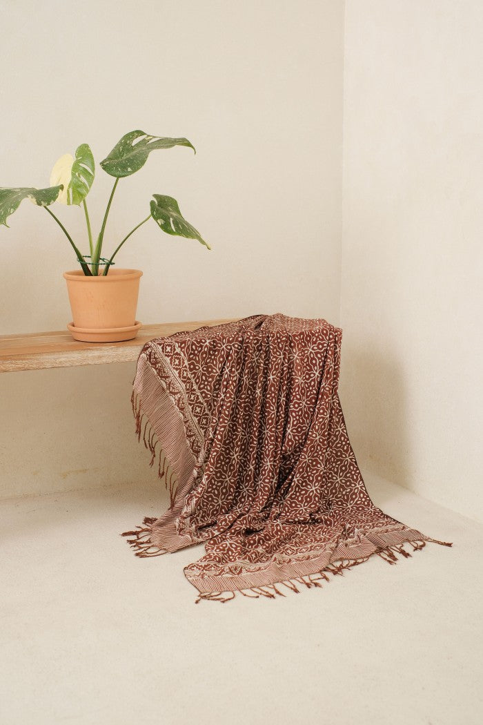 Selendang Batik TCR Kawung 2 Brown - 80