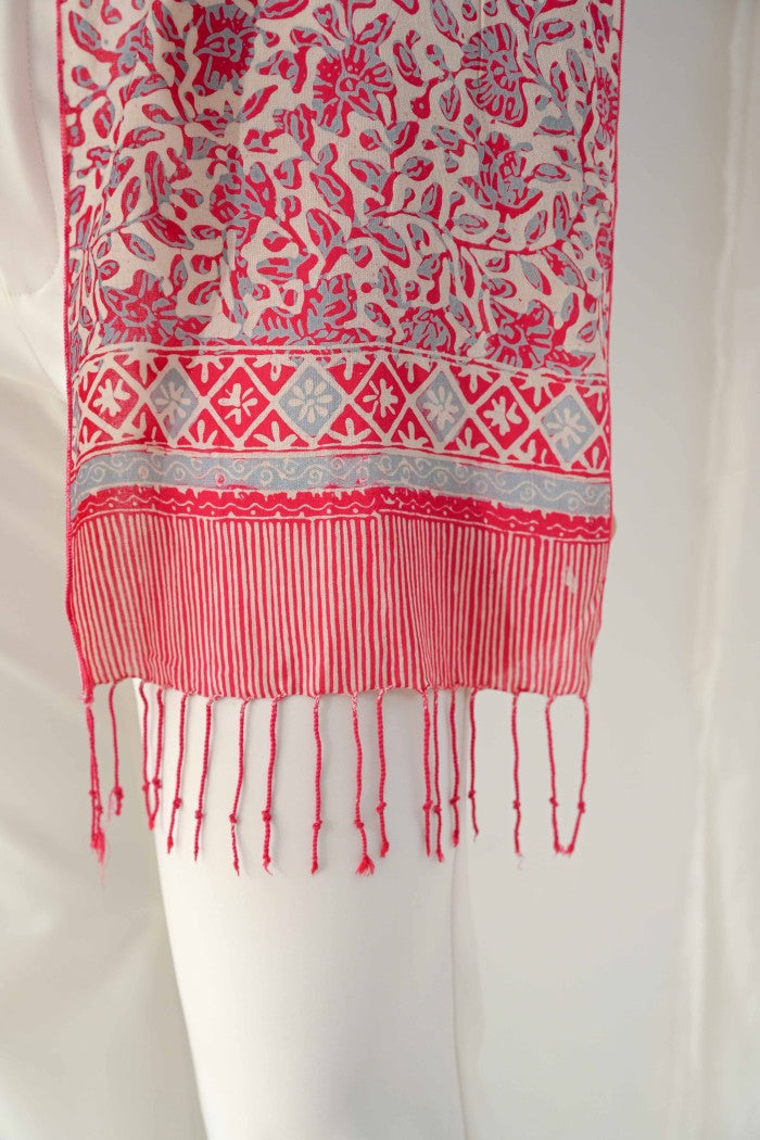 Scarf Batik Apusan - Daun Puring - Pink | DNA