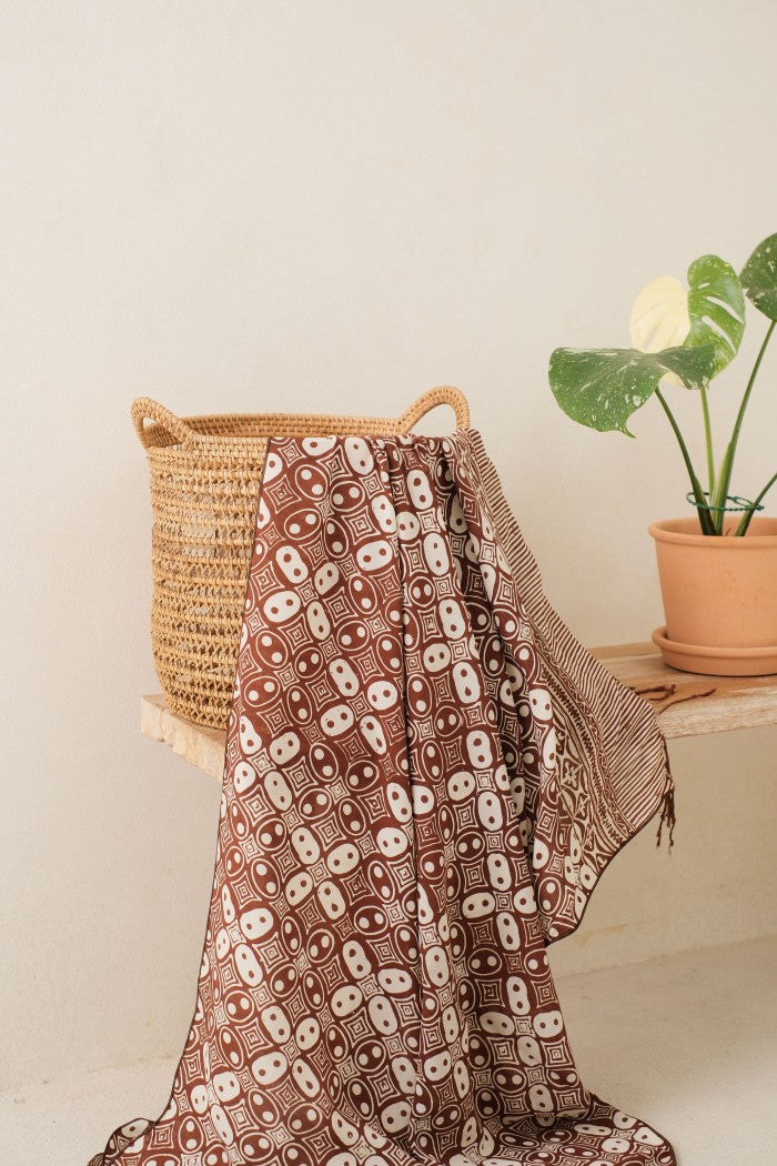 Selendang Batik TCR Kawung Brown - 80
