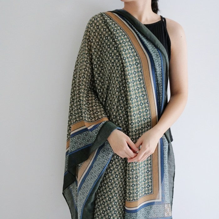 Andara Green-Selendang Viscose Batik Premium 90×180/Pashmina/Shawl