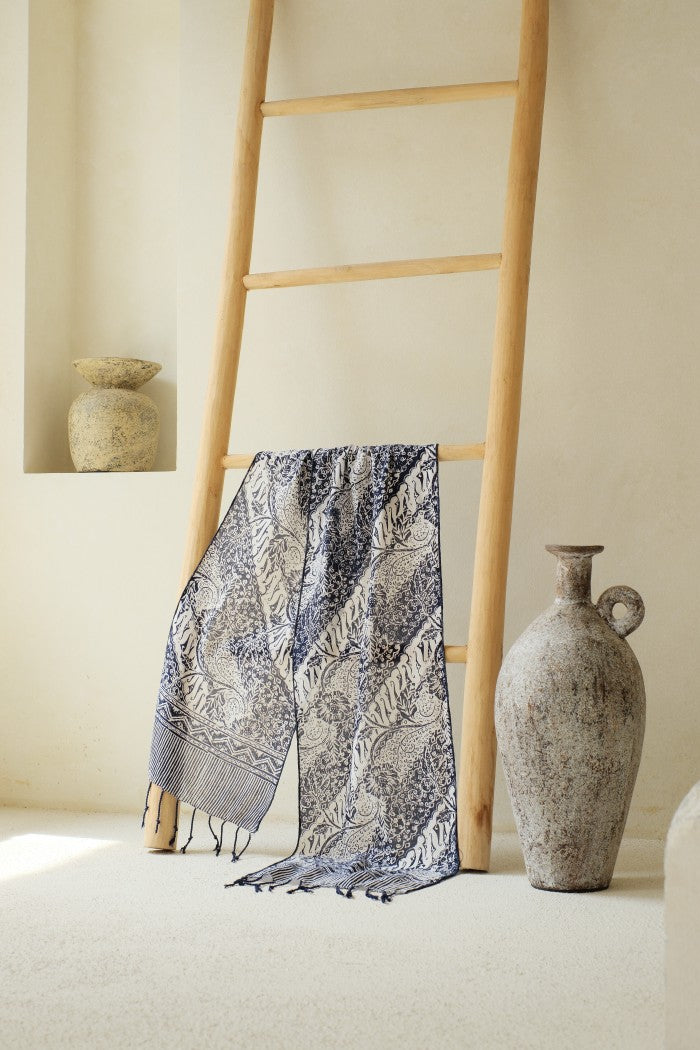 Scarf Batik TCC Parang Bunga Blue