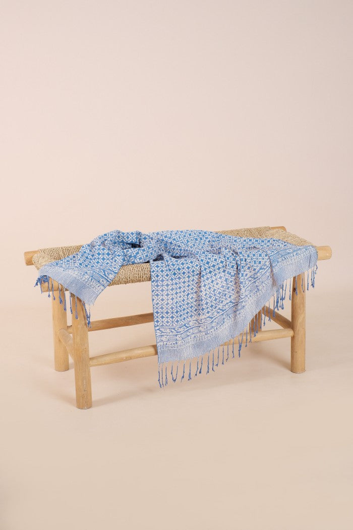 Selendang Batik TCB Kawung Sen Blue - 80