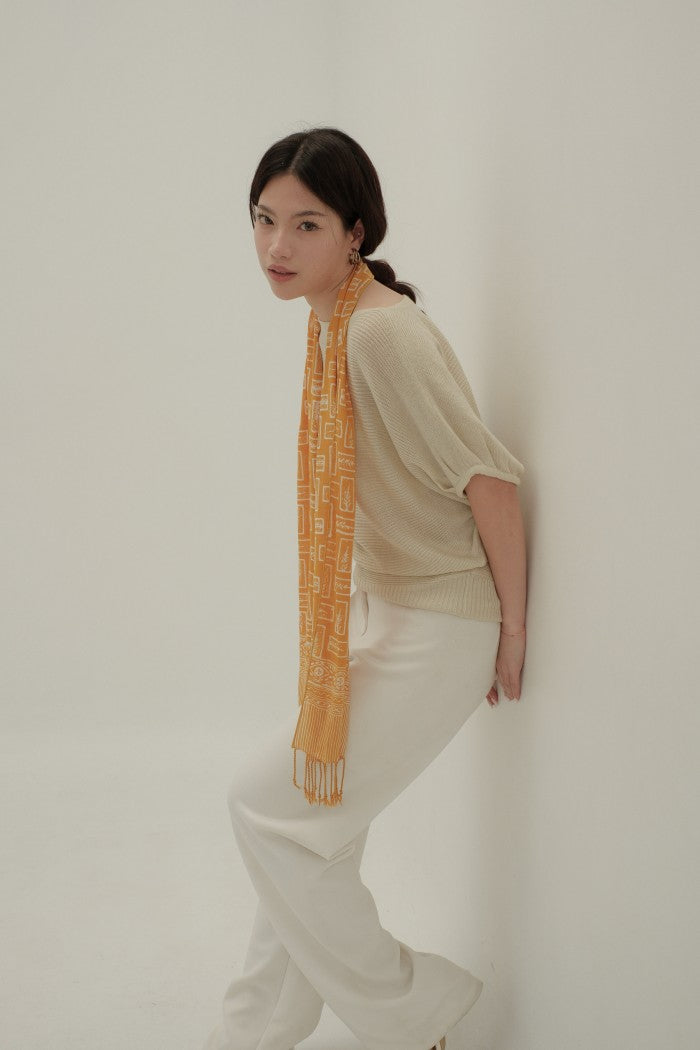 Scarf Batik Kotak - Yellow | K4