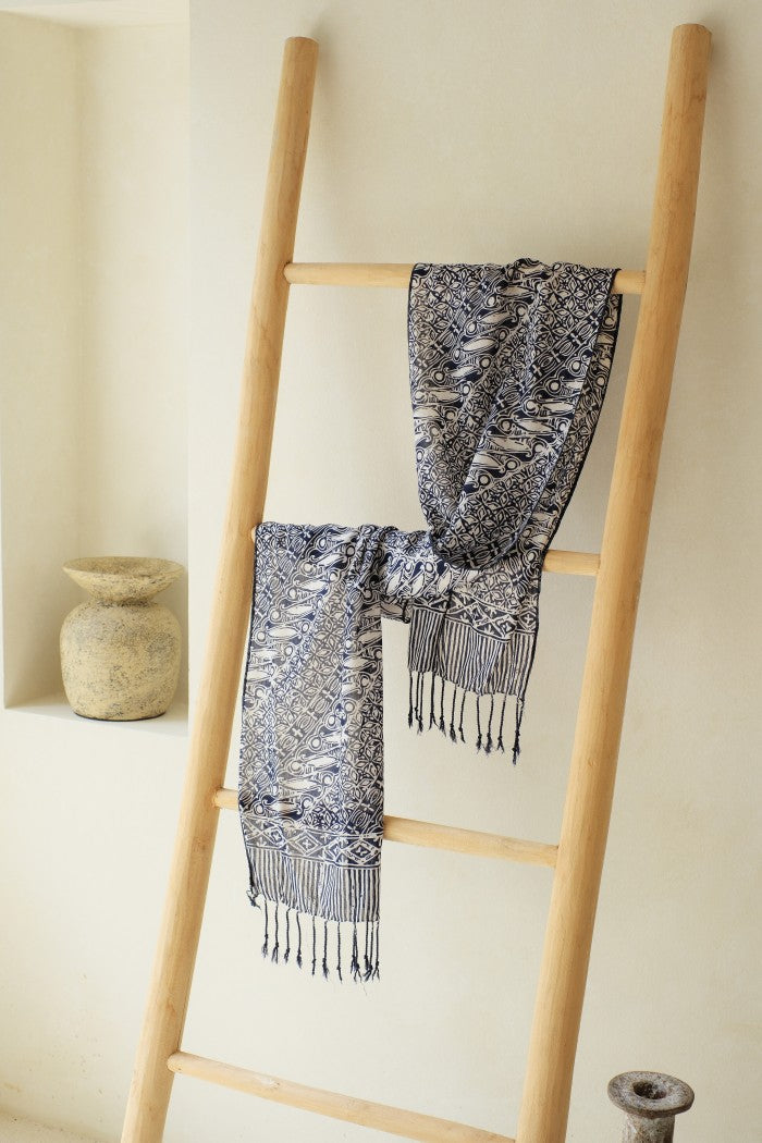 Scarf Batik TCC Parang Kawung Blue