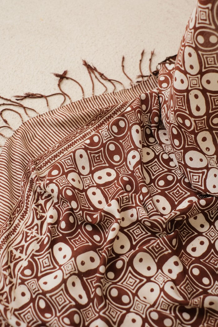 Selendang Batik TCR Kawung Brown - 80