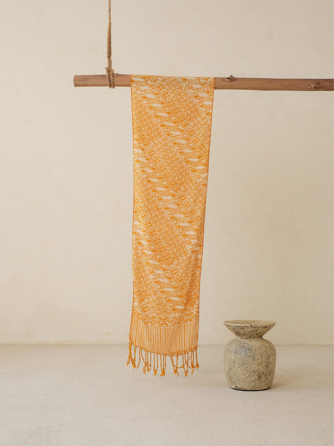 Batik Ratu - Scarf Batik TCK Parang Kawung - Yellow