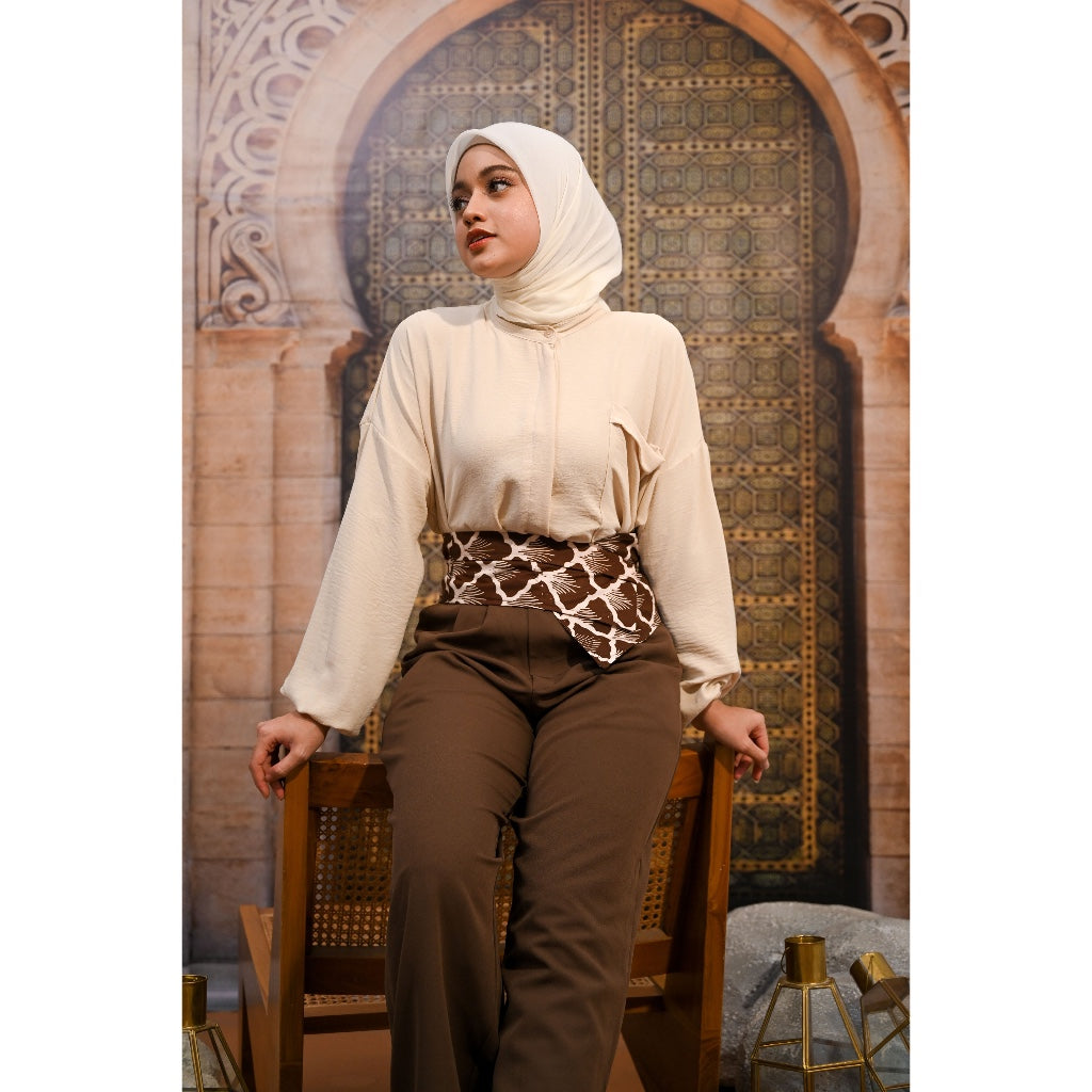 Darra in Brown - Obi Belt Batik