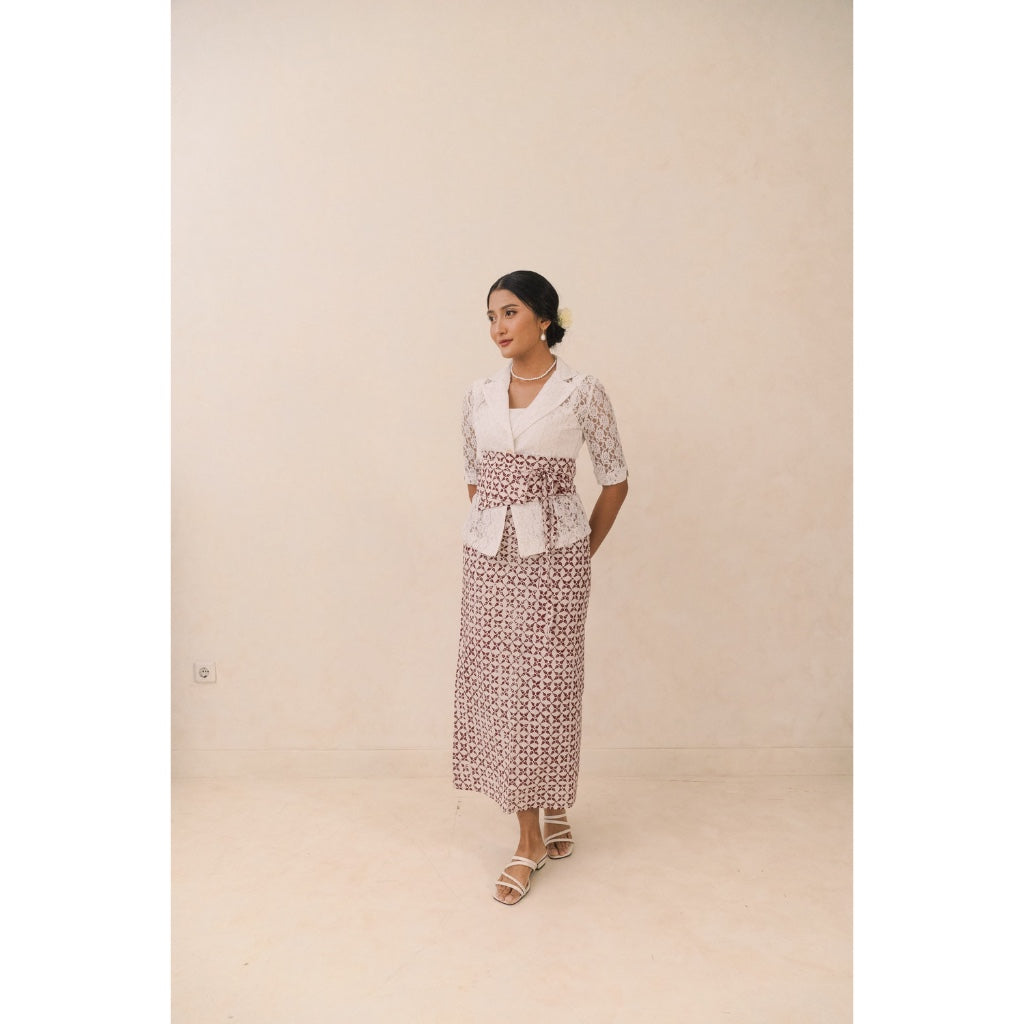 Jane in Red - Obi Belt Batik