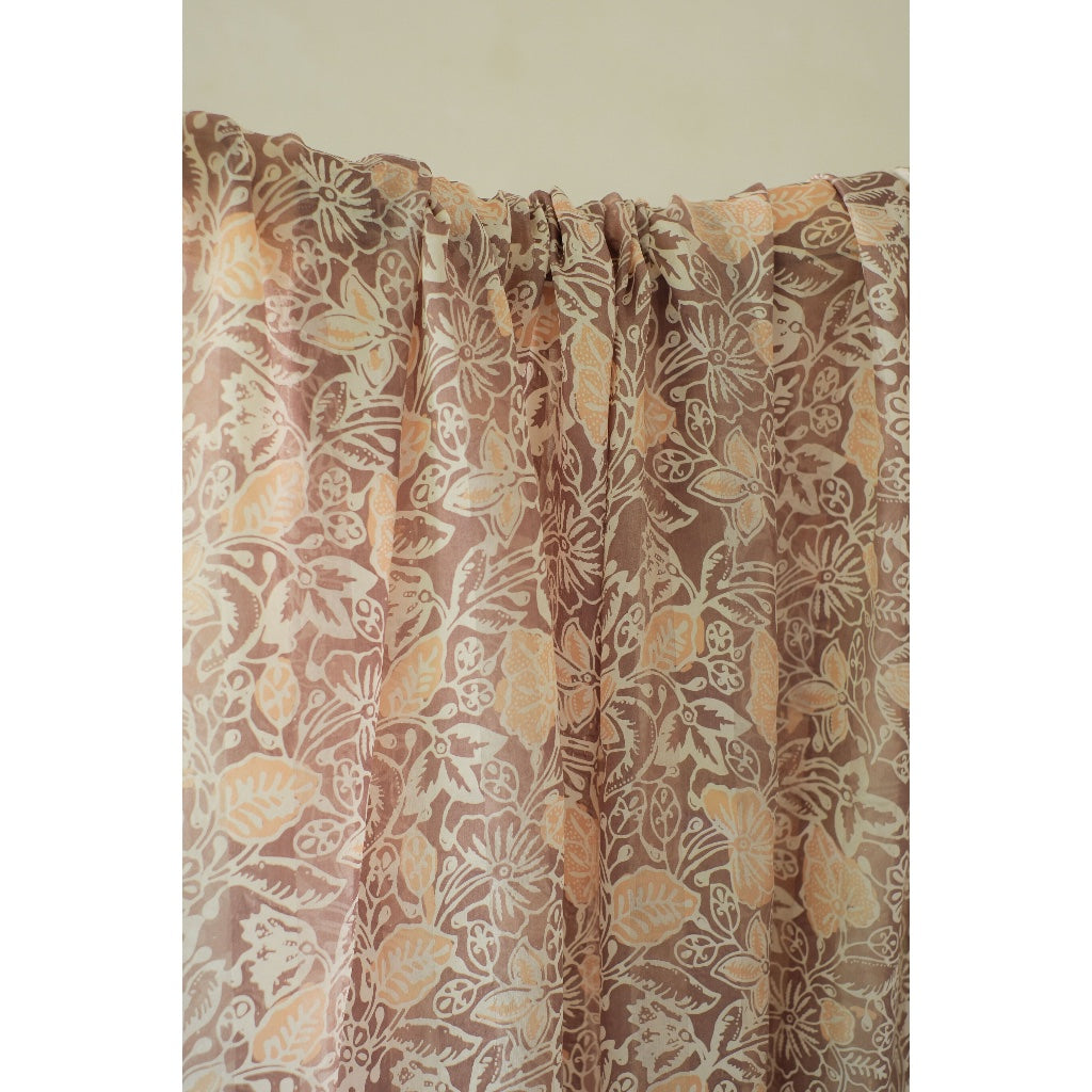 Peacock in Grey - Selendang Sutra Batik