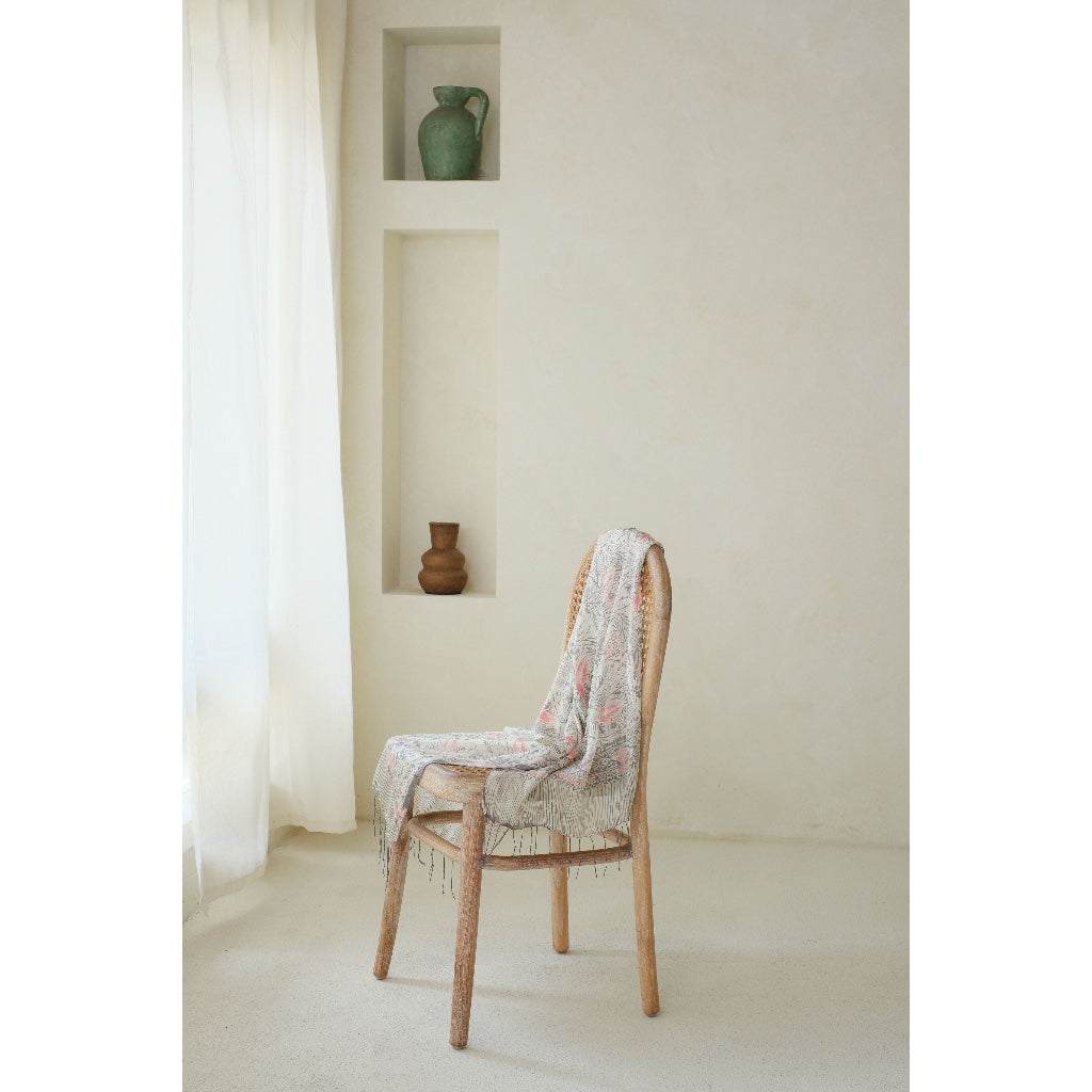 Syal Batik Sutra Karang in Grey - 55