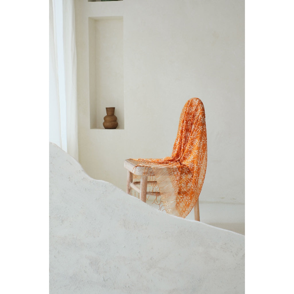 Syal Batik Sutra Melati in Gold - 55