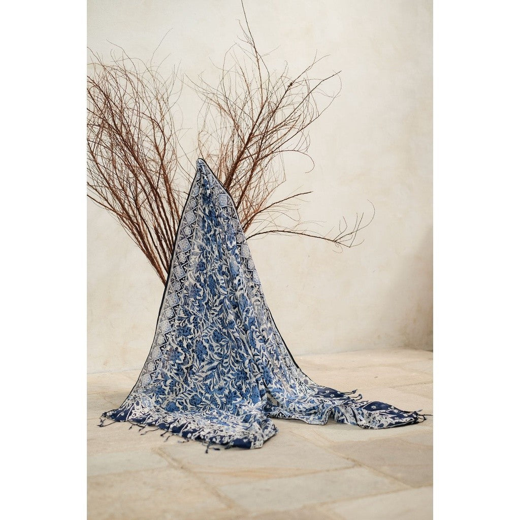 Syal Batik Sutra Blue 03