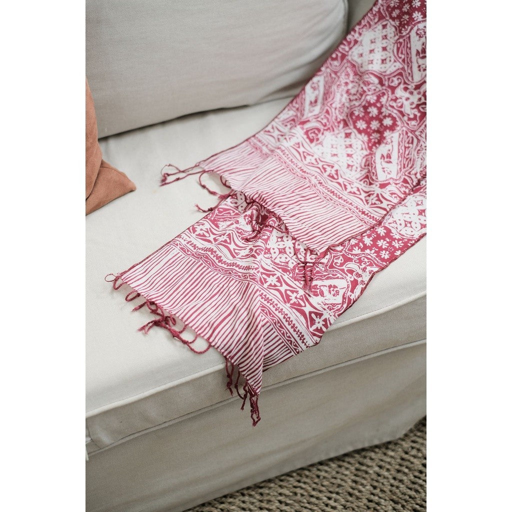 Scarf Batik TCN Sekar Jagad Maroon Red