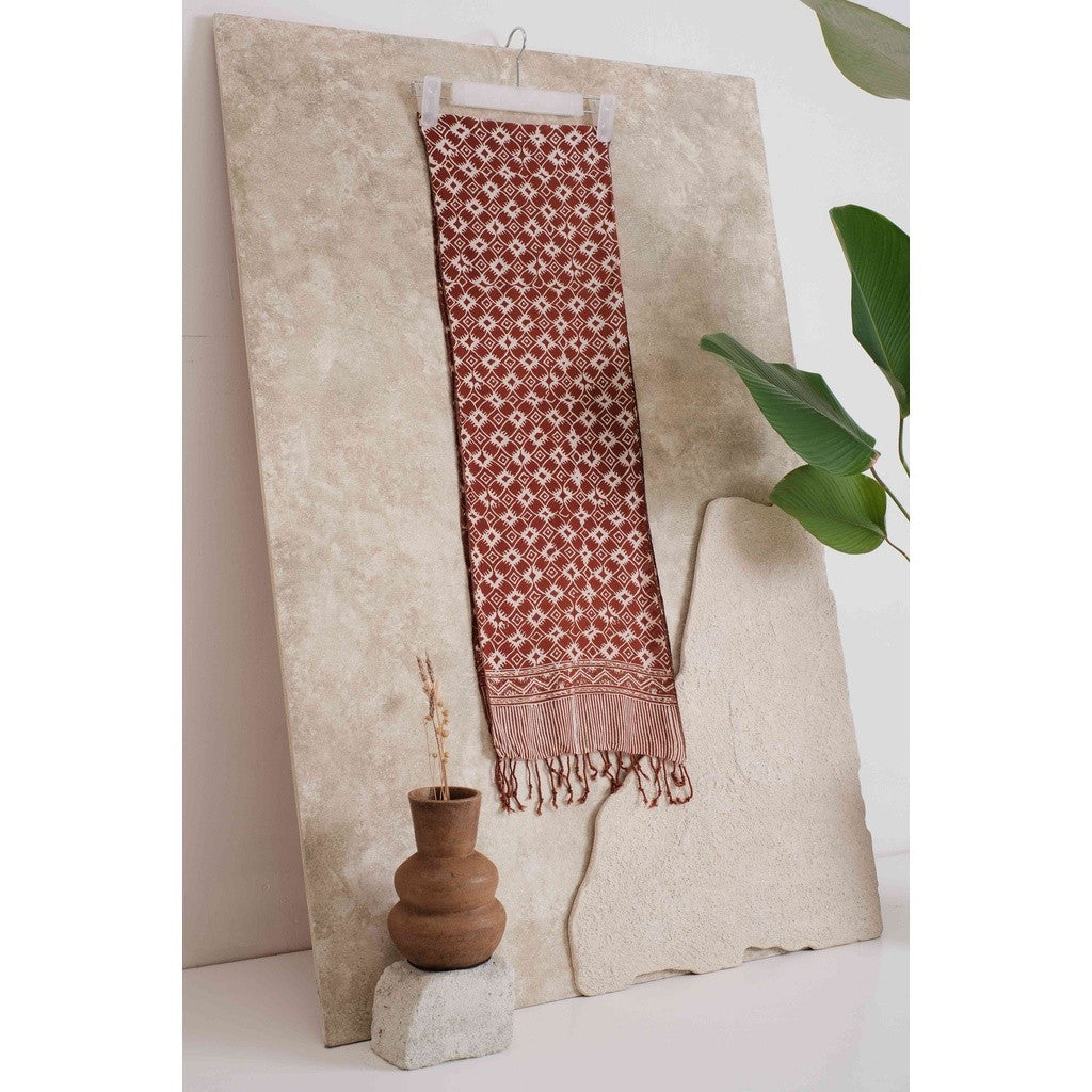 Scarf Batik TCR Kawung 4 Brown