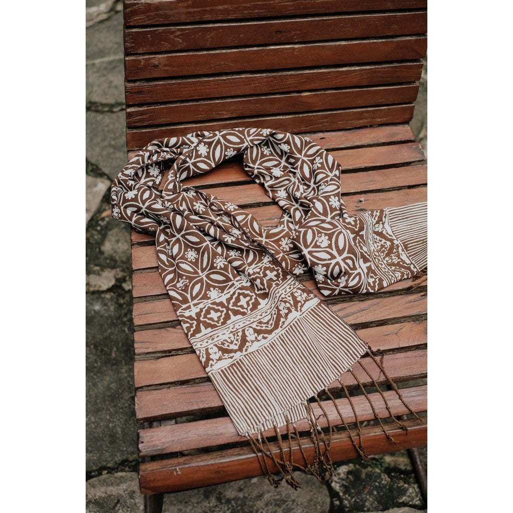 Scarf Batik TCR Kawung 3 Brown