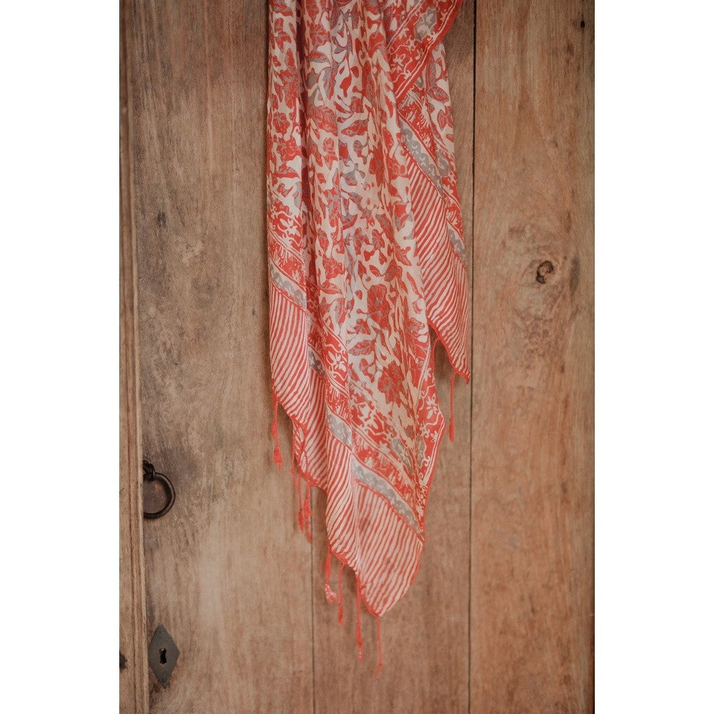 Syal Batik Sutra Orange 07