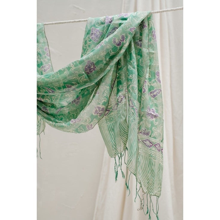 Selendang Batik Sutra Green 06