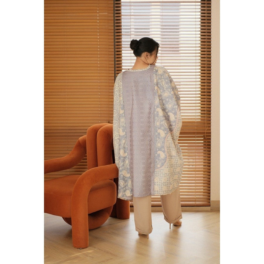 Kaiyana Kaftan Batik Dress - Light Blue