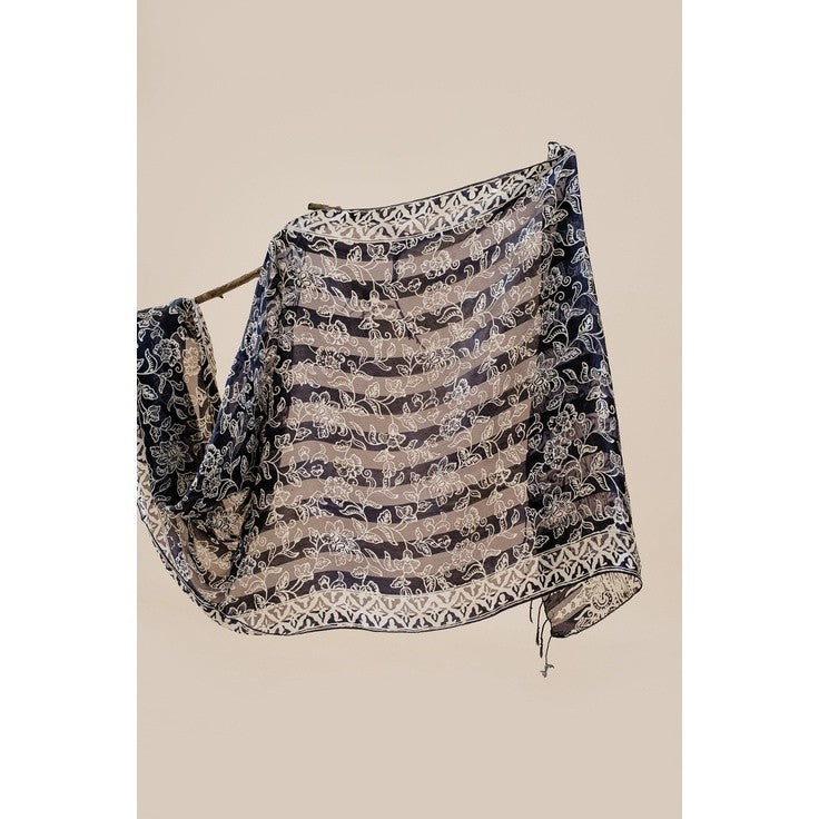 Syal Batik Sutra Blue 01