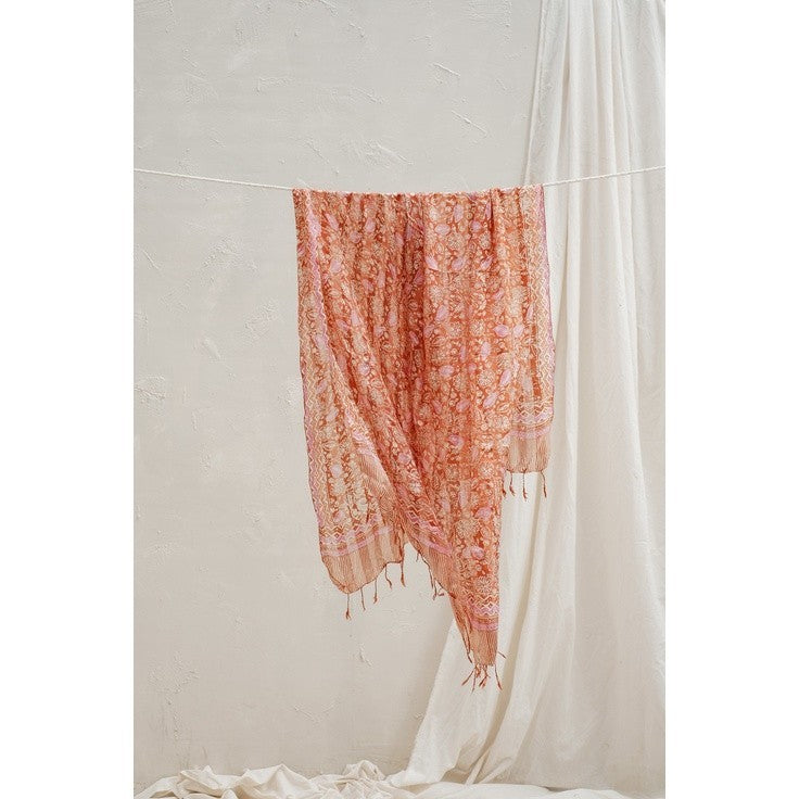 Selendang Batik Sutra Orange 01