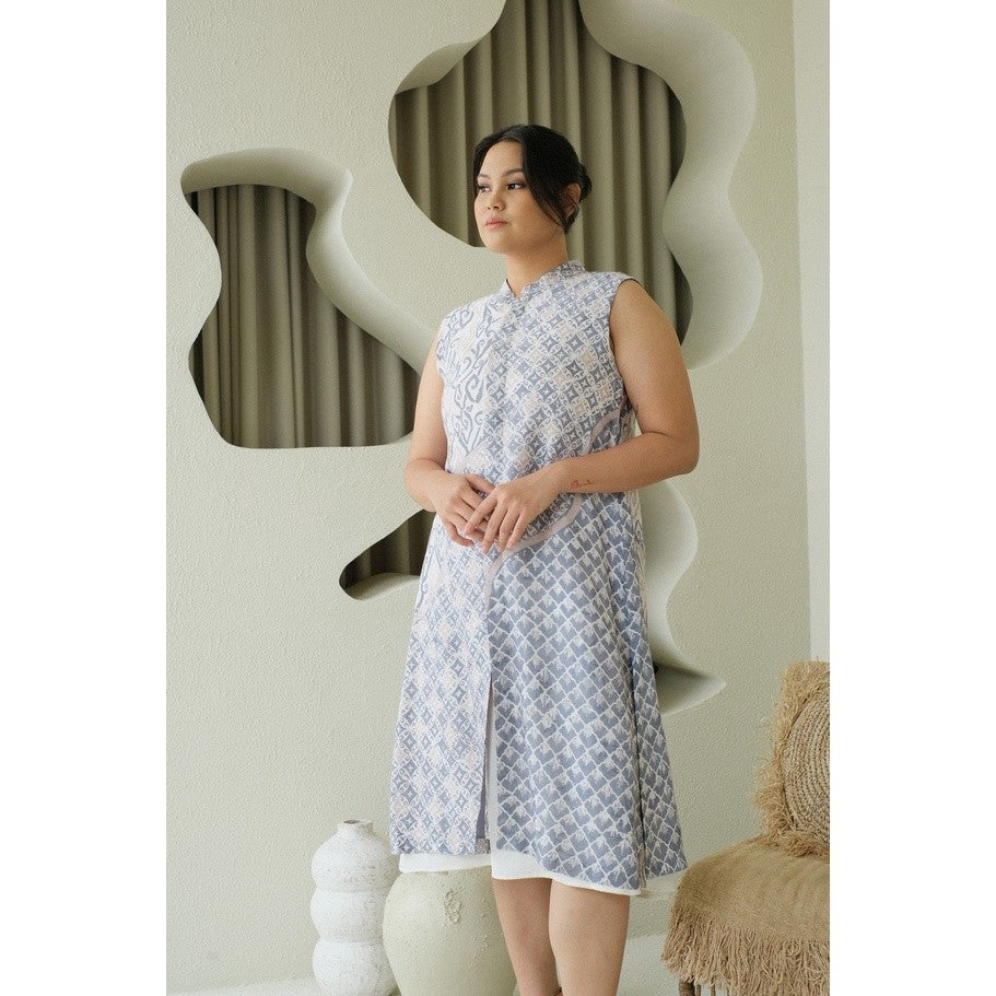 Talitha Tunik in Blue White - Dress Outer Batik